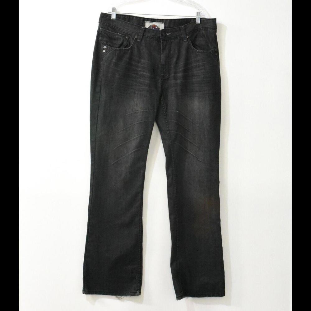 Legacy Mens Gray Denim Jeans Solid 5 Pockets Button Zip Cotton Size 38x34